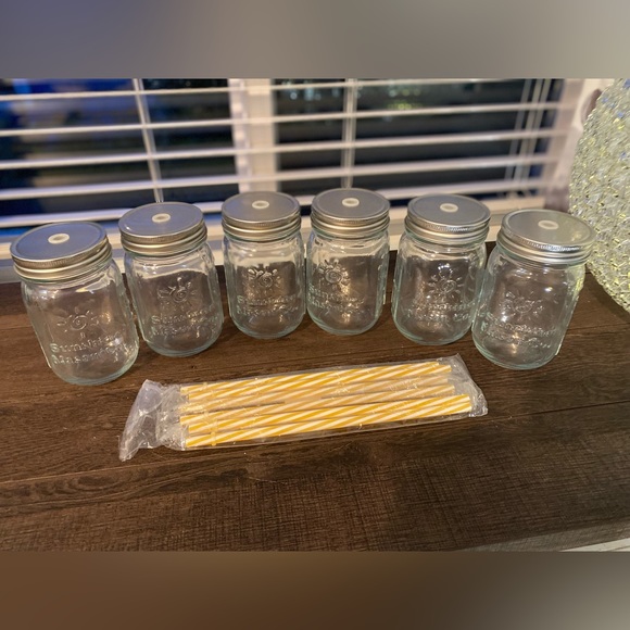 Sunshine Mason Co. 6 Drinking Jars with Straws & Lids - Picture 15 of 15